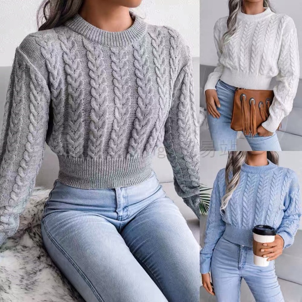 One Size Women’s Sweater Long Sleeve Stretch Casual Solid Color